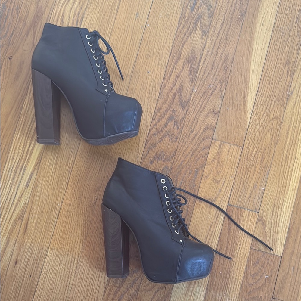 Stylish Black Platform Ankle Boots